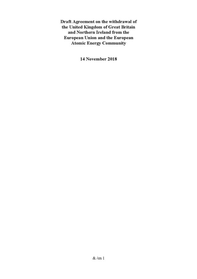 Description de l'image Draft Agreement on the withdrawal of the United Kingdom of Great Britain and Northern Ireland from the European Union and the European Atomic Energy Community.pdf.