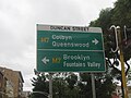 South Africa and its neighbours have also adopted the British system of road classification–based colour coding on directional signs.