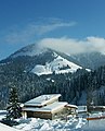 Sportheim Enbit, Dornbirn mit Blick auf die Alpe ??? im Winter