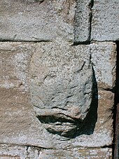 A possible Green Man from the abbey now at the Eglinton Doocot Eglinton Doocot carving.JPG