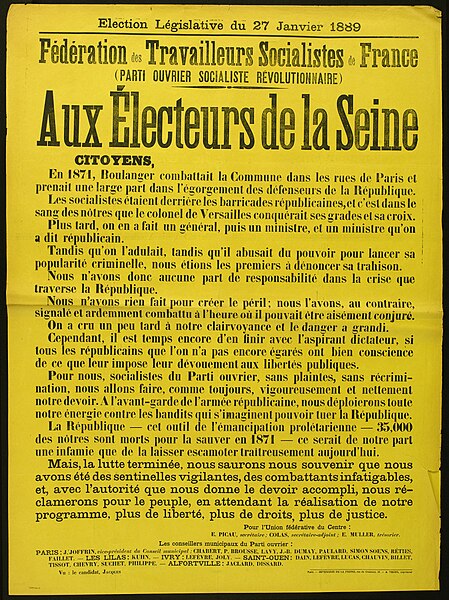File:Election Législative du 27 Janvier 1889 Fédération des Travailleurs Socialistes de France (PARTI OUVRIER SOCIALISTE RE, AFF4256.jpg