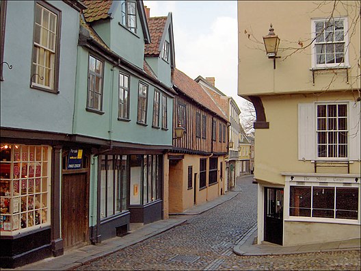 Elm Hill is an intact medieval street.