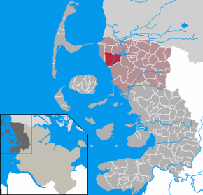 Poziția Emmelsbüll-Horsbüll pe harta districtului Nordfriesland