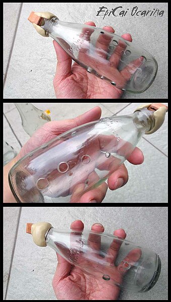 File:EpiCai Glass Bottle ocarina. 10 holes.jpg