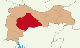 Map showing Kemah District in Erzincan Province