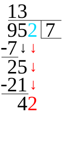 File:Example 952 divided by 7 step 9.svg