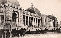 The Grand Palais built for the 1902-1903 world's fair, when Hanoi became French Indochina's capital. ExpositionHanoi1902 GrandPalais (1).jpg