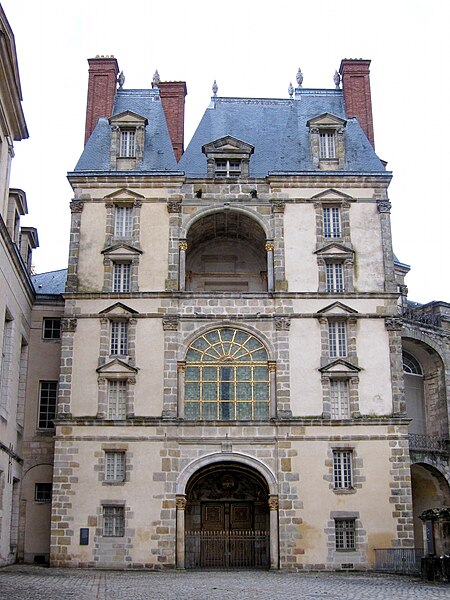 The Porte Dorée, or gatehouse, with large loggias one above the other, and lucarne windows with triangular frontons