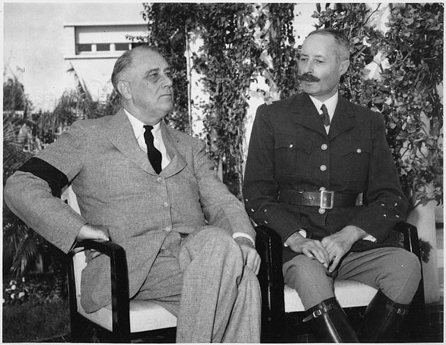 President Franklin D. Roosevelt with Giraud in Casablanca