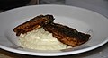 Fried herring with mashed potatoes