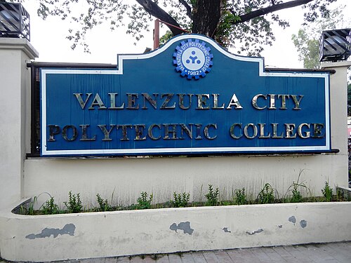 Valenzuela City Polytechnic College entry marker in Parada.