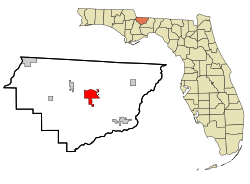 Ubicación en el condado de Gadsden y el estado de Florida