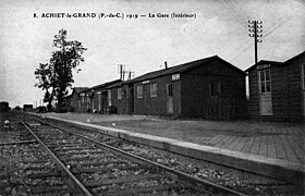 La stazione temporanea, nel 1919