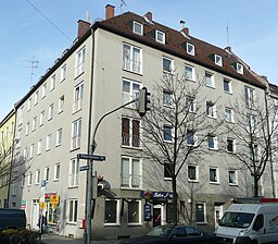 Gepixeltes Haus in der Winterstraße, Ecke Pilgersheimer Straße, München - panoramio