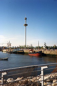 The Clydesdale Bank 150th Anniversary Tower was an observation tower that dominated the Glasgow Garden Festival site. Glasgow Garden Festival 5.jpg