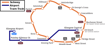 Proposed alignment for the Glasgow Airport Rail Link