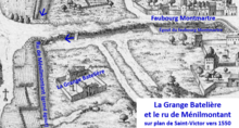 Grange Batelière et ru de Ménilmontant vers 1550.png