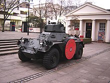 The Ferret was operated by the regiment's reconnaissance platoon in West Germany before and after conversion to armoured infantry. Guards museum armoured car 1.jpg