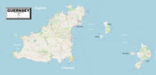 Detailed map of Guernsey and nearby islands GuernseySarkAndOthers2021OSM.png