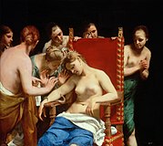 「クレオパトラの死」(1660) ウィーン美術史美術館蔵