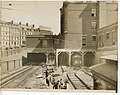 1909 view from the north, showing the back of the Haymarket Relief Station. Subway tracks run on the Canal Street Incline, below the station.