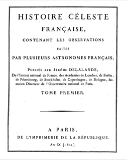 <i>Histoire Céleste Française</i>