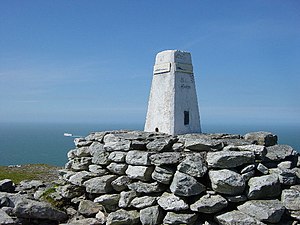 Trig point on the summit of Holyhead Mountain