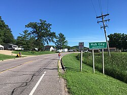 Hub City, Wisconsin, looking south along Hwy 80