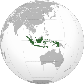 Localizarea Indoneziei pe Glob