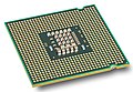Perspective view of an Intel Core 2 Duo Wolfdale-type CPU