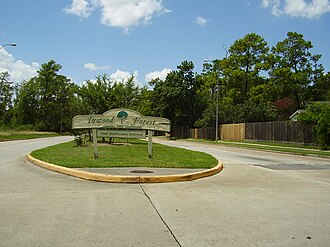 Sign indicating the community InwoodForestHoustonTX.JPG