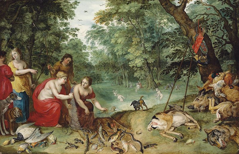 File:Jan Breughel (II) & Hendrick van Balen (I) - An Allegory of the Elements, earth, air and water Diana and her Nymphs after the Chase.jpg