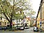 Jena-West, Lutherstraße Ecke Melanchthonstraße. Typisches Straßenbild mit alter Platane (Naturdenkmal) und Blick auf den Landgraf.