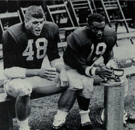 Starters Jim Detwiler and Carl Ward on the sidelines in 1964 Jim Detwiler and Carl Ward.png