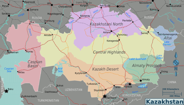 Map of Kazakhstan (Source » Wikimedia)