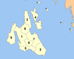 Location of municipalities within Cephalonia Prefecture Prefecture