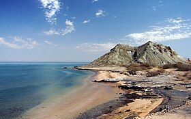 Plage de Khezr, Île d'Ormuz, Golfe Persique, Iran