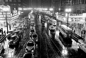 State Street in 1949 as photographed by Stanley Kubrick for Look Magazine