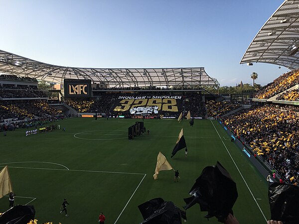 The 3252 Supporters unveiling their first tifo in the home inaugural game vs. the Seattle Sounders