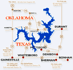 Mapa regionu Texoma