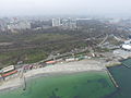 Langeron beach in early spring 2016, aerial view.