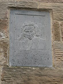 Plaque in memory of Sterne in the town walls of Clonmel (Source: Wikimedia)