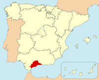 Letak Wilayah Málaga di Sepanyol