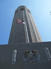 At the entrance to San Francisco's Coit Tower