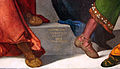 Ludovico mazzolino, cristo tra i dottori del tempio, 1524, 11 firma.JPG