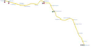 Strecke der M2 (Metro Kopenhagen)