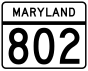 Maryland Route 802 işaretçisi