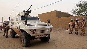 En APC -bastion som en del af UN MINUSMA -missionen i Azawad