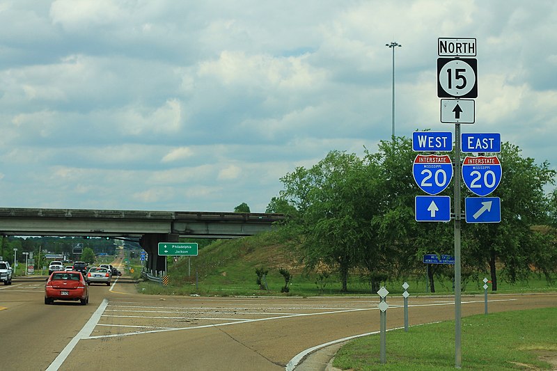 File:MS15 North - Interstate 20 West East Signs (41820916571).jpg