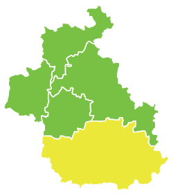 馬雷特努曼區在伊德利卜省的位置（黃色區塊處）